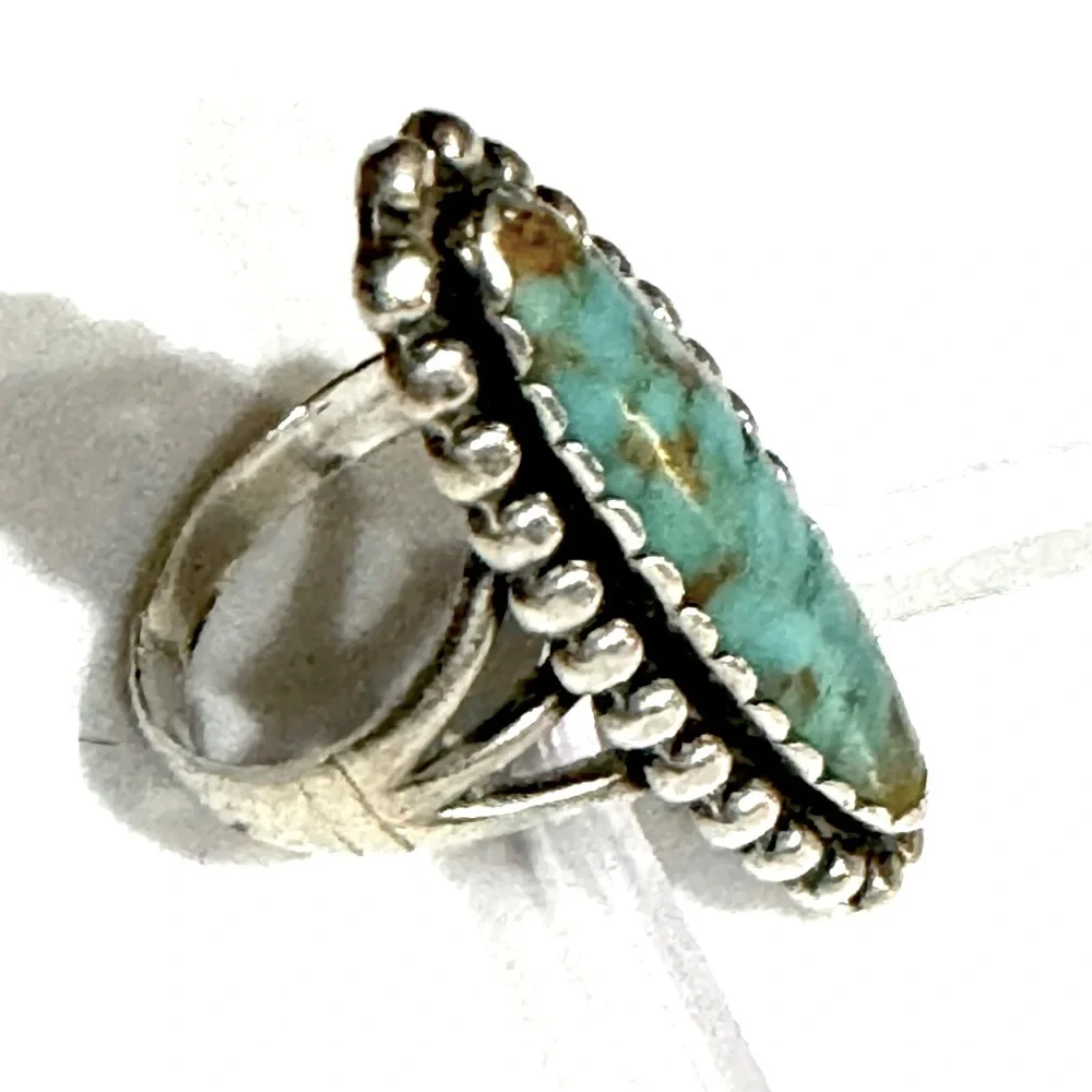 Navajo, Vintage “Royston” Turquoise Sterling Silver Ring - Picture 2 of 7